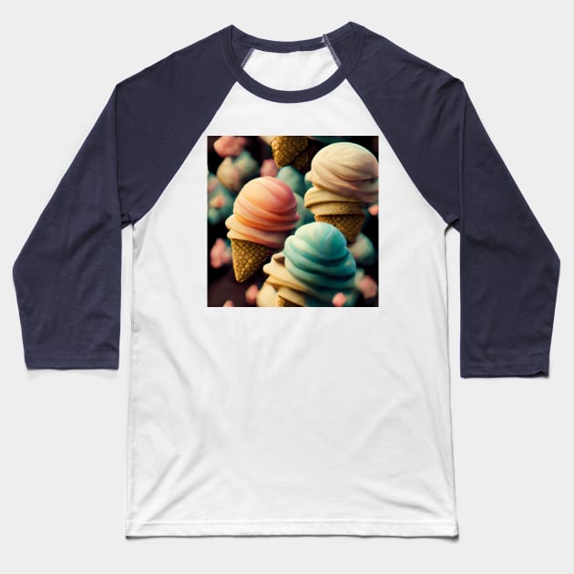 Ice Cream Baseball T-Shirt by JonHerrera